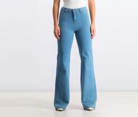 Womens High Waist Boot Cut Pants  Blue - thumbnail