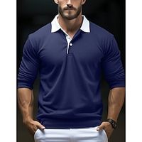 Men's Sweatshirt Black Red Navy Blue Blue Khaki Polo Collar Plain Color Block Sports  Outdoor Daily Holiday Streetwear Basic Casual Spring   Fall Clothing Apparel Hoodies Sweatshirts  miniinthebox