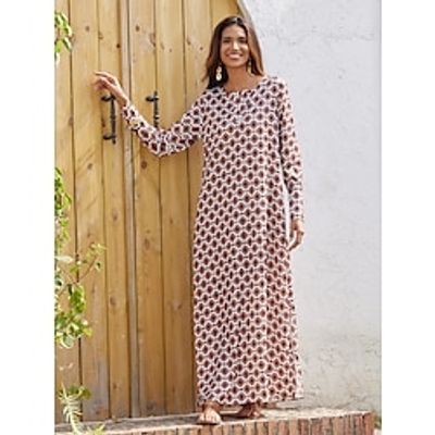 Women's Geometic Pattern Dress Vacation Casual Daily Red S M L Lightinthebox