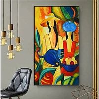 Handmade Oil Painting Canvas Wall Art Decoration Picasso Style Abstract Girl for Home Decor Rolled Frameless Unstretched Painting Lightinthebox