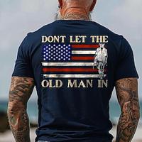 Graphic American Flag Old Man Retro Vintage Casual Street Style Men's 3D Print T shirt Tee Sports Outdoor Holiday Going out T shirt Dark Blue Short Sleeve Crew Neck Shirt Spring Summer Clothing Lightinthebox