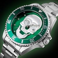 SKMEI Men's Quartz Watch Stainless Steel Skeleton Watch Quartz Skull Wristwatch 3D Waterproof Sport Watch Relogio Masculino miniinthebox - thumbnail