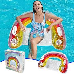 inflatable water sequin rainbow mount recliner with thickened U-shaped floating sofa hammock and swimming ring Lightinthebox