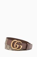 Double G Buckle Belt in Leather - thumbnail