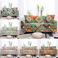 Floral Printed Sofa Cover Stretch Slipcovers Soft Durable Couch Cover 1 Piece Spandex Fabric Washable Furniture Protector Armchair Loveseat Lightinthebox - thumbnail