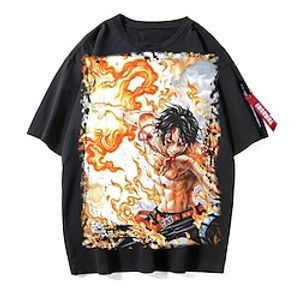 Inspired by One Piece Monkey D. Luffy Cosplay Costume T-shirt Polyester / Cotton Blend Pattern Harajuku Graphic Kawaii T-shirt For Men's / Women's / Couple's miniinthebox
