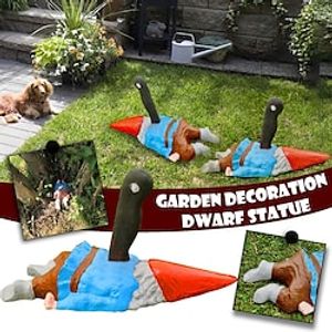 Garden Decoration Dwarf Statue,Funny Fairy Figurines Miniature Outdoor Gardening Dwarf Sculptures Ornament Santa Claus Garden Ornaments miniinthebox