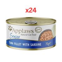 Applaws Tuna Fillet With Sardine Senior Wet Cat Food 70g x 24 Tins