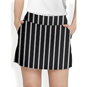 Women's Tennis Skirts Golf Skirts Breathable Quick Dry Moisture Wicking Tennis Clothing Golf Apparel Regular Fit 2 in 1 Golf Tee Pocket Stripes Summer Tennis Golf Pickleball Lightinthebox