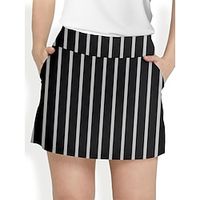 Women's Tennis Skirts Golf Skirts Breathable Quick Dry Moisture Wicking Tennis Clothing Golf Apparel Regular Fit 2 in 1 Golf Tee Pocket Stripes Summer Tennis Golf Pickleball Lightinthebox - thumbnail
