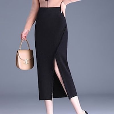 Women's Skirt Long Skirt Midi Fringed Black Skirts Fall Winter Tassel Split Ends Elegant Fashion Casual Street Daily One-Size Lightinthebox Women's Skirt Long Skirt Midi Fringed Black Skirts Fall Winter Tassel Split Ends Elegant Fashion Casual Street Daily One-Size Lightinthebox