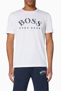 Curved Logo Cotton T-Shirt