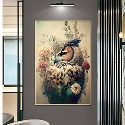 Animal Wall Art CanvasVintage Flower Owl Prints and Posters Pictures Decorative Fabric Painting For Living Room Pictures No Frame miniinthebox