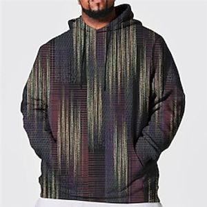 Men's Plus Size Pullover Hoodie Sweatshirt Big and Tall 3D Print Hooded Long Sleeve Spring   Fall Basic Fashion Streetwear Comfortable Daily Wear Vacation Tops Lightinthebox