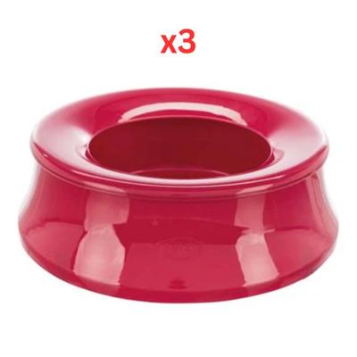 Trixie Swobby No-Spill Plastic Bowl For Dogs - Red 1.7L (Pack Of 3)
