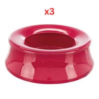 Trixie Swobby No-Spill Plastic Bowl For Dogs - Red 1.7L (Pack Of 3)