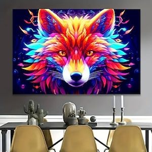 Animals Wall Art Canvas Colorful Fox Prints and Posters Portrait Pictures Decorative Fabric Painting For Living Room Pictures No Frame miniinthebox