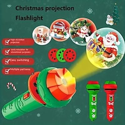 Christmas Toys Children's Early Education And Puzzle Projection Equipment Starry Sky Lamp With Interesting Light Patterns Baby Sleep Lamp Toy Projection Flashlight Santa Claus Christmas Gifts miniinthebox