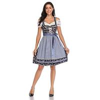 Carnival Oktoberfest Beer Costume Dirndl Trachtenkleider Oktoberfest / Beer Bavarian Traditional Costume Dress Wiesn Women's Traditional Style Cloth Dress Apron Lightinthebox