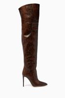 Over-The-Knee Boots in Python Print Leather Over-The-Knee Boots in Python Print Leather