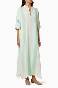 Kaftan with Nero Collar in Cotton