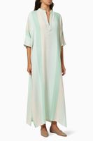 Kaftan with Nero Collar in Cotton - thumbnail