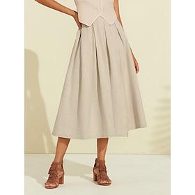 Linen Clean Fit Midi Skirt