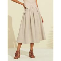 Linen Clean Fit Midi Skirt - thumbnail