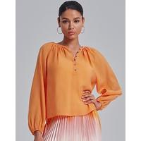 Collarless Volume Sleeve Top