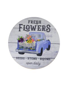 Boston Warehouse 12 inch Bamboo Lazy Susan Fresh Flowers