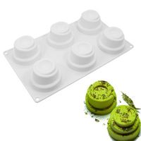 6 Spirals Silicone Mousse Mold Cake Fondant Mold Cookies Chocolate Mold Baking Pan DIY Bakeware