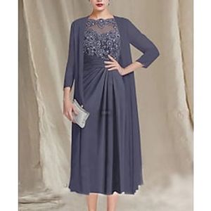 Women's Lace Dress Dress Set Midi Dress Purple 34 Length Sleeve Pure Color Lace Fall Winter Square Neck Stylish Modern 2022 S M L XL 2XL 3XL Lightinthebox