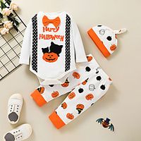 2 Pieces Baby Boys' Casual / Daily Cute Letter Print Long Sleeve Regular Clothing Set White miniinthebox - thumbnail