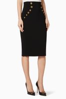High Waist Crêpe Midi Skirt - thumbnail