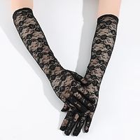 Opera Gloves Long Gloves Evening Gloves Long Gloves Retro Vintage Roaring 20s 1920s Lace For Flapper Girl Cosplay Carnival Women's Costume Jewelry Fashion Jewelry Lightinthebox - thumbnail