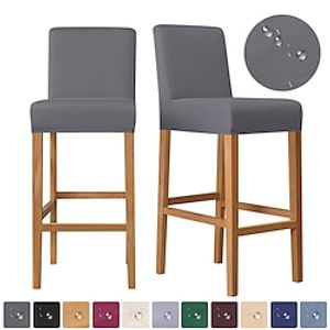 Stretch Waterproof  Spandex Bar Chair Covers,Removable Washable Chair Slip Cover for Short Rotating Dining Chair Back Chair bar Stool Chair Set of 2 pcs Lightinthebox