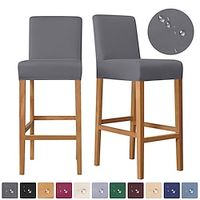 Stretch Waterproof  Spandex Bar Chair Covers,Removable Washable Chair Slip Cover for Short Rotating Dining Chair Back Chair bar Stool Chair Set of 2 pcs Lightinthebox - thumbnail