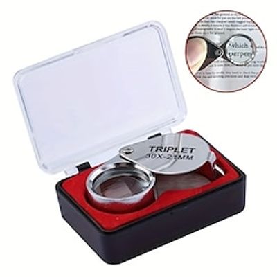 30x Jewelry Magnifying Glasses Pocket Folding Magnifier Mini Diamond Loupe Lens Triplet Eye Glass Tool Reading Magnifier miniinthebox