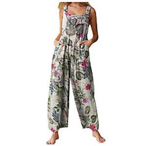 Women's Ordinary Off Shoulder White Yellow Navy Blue Jumpsuit Floral Print miniinthebox