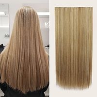 Synthetic Extentions kinky Straight Natural Straight Synthetic Hair 20 inch Hair Extension Clip In / On Blonde 1 Pack Cosplay Silky Smooth Female All Party Evening Daily Vacation miniinthebox - thumbnail