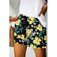 Women's Shorts Polyester Floral Black White Casual Daily Short Vacation Weekend Summer Lightinthebox