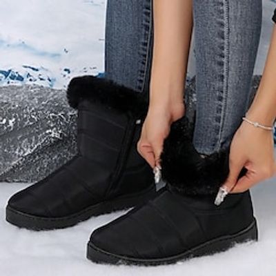 Women's Boots Snow Boots Waterproof Boots Plus Size Outdoor Daily Solid Color Fleece Lined Mid Calf Boots Winter Zipper Flat Heel Wedge Heel Round Toe Fashion Plush Comfort Polyester Lace-up Black Lightinthebox Women's Boots Snow Boots Waterproof Boots Plus Size Outdoor Daily Solid Color Fleece Lined Mid Calf Boots Winter Zipper Flat Heel Wedge Heel Round Toe Fashion Plush Comfort Polyester Lace-up Black Lightinthebox