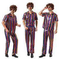 Disco 1980s Pants Outfits Shirt Disco Men's Halloween Performance Party Club Top Lightinthebox