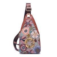 Brenice Embroidery Flower Chest Bags Vintage Crossbody Bags