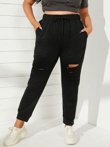 YOINS Plus Size Side Pockets Cut Out Pants