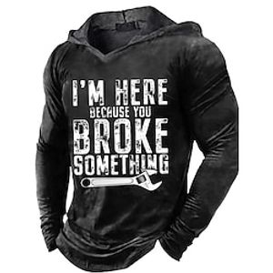 Men's Hoodie Pullover Hoodie Sweatshirt Black Hooded Graphic Letter Sports  Outdoor Sports Streetwear Hot Stamping Basic Casual Big and Tall Winter Fall Clothing Apparel Hoodies Sweatshirts  miniinthebox