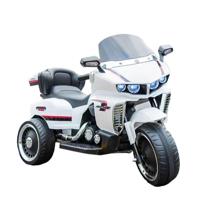 Megastar Kid's Luxury Electric Ride-On Car - Bluetooth, Lights, and Leather Seats - White