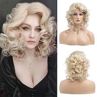 Short Curly Blonde Wig for Women Soft Synthetic Heat Resistant Party Costumes Halloween Wigs miniinthebox