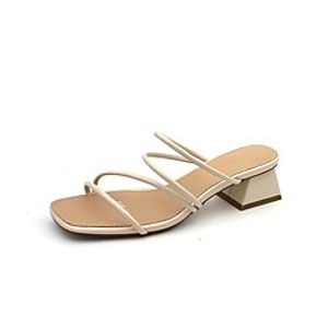Women's Sandals High Heel Open Toe Booties Ankle Boots Synthetics Lace-up Solid Colored Almond Yellow / Booties / Ankle Boots miniinthebox