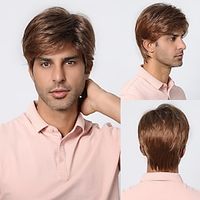 Synthetic Wig Uniforms Career Costumes Princess kinky Straight Middle Part Layered Haircut Machine Made Wig 8 inch Dark Brown Synthetic Hair Men's Cosplay Party Fashion Brown Lightinthebox - thumbnail